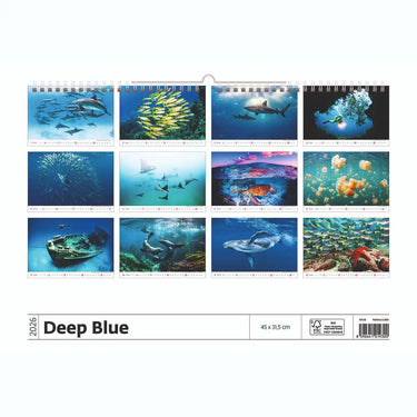 Deep Blue Wildlife Calendar A3+ 2026+